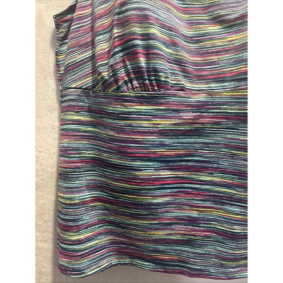 Lands End Tankini Swimsuit Top Women's Size 20W Square Neck Underwire Stripe NWT - Picture 4 of 16